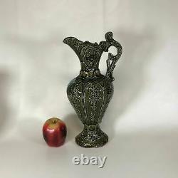 Antique Austrian Majolica Ewer Vase