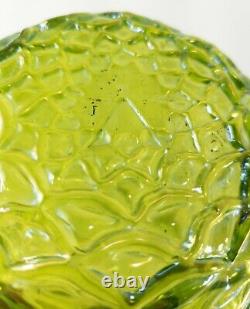 Antique Austrian Signed Loetz Green Iridescent Threaded Art Nouveau Glass Vase