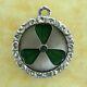 Antique Austrian Silver Movable Clover Rebus Charm Enamel Be Good to My Heart
