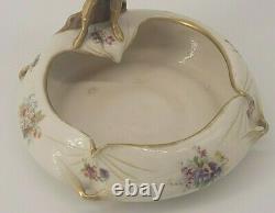 Antique Austrian Teplitz Amphora Porcelain Bowl with Boy Flowers 8 c. 1892-1905
