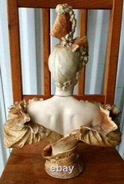 Antique Austrian Turn Leplitz Style Woman Sculpture, 16 H