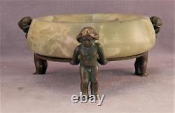 Antique Austrian Vienna Bronze SculptureNude PuttiCherubsOnyx BowlSigned