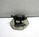 Antique Austrian, Vienna Miniature COLD PAINTED BRONZE SCULPTURE of a BLACK PIG
