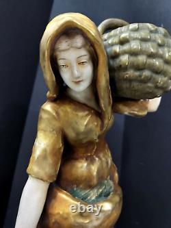 Antique Austrian XIX C. Amphora Porcelain Figurine, 17 high