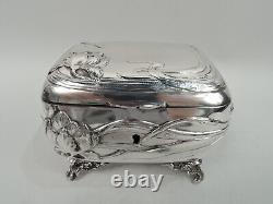 Antique Box Art Nouveau Jugendstil Keepsake Casket Austrian 800 Silver