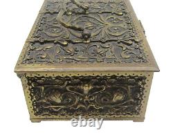 Antique Bronze Art Nouveau Period Box, Jewelry casket, Austrian