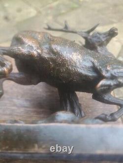Antique Bronze Austrian Stag possibly Franz bergman
