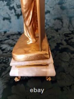 Antique Bronze Gold Gilded Sculpture by P. Teseszczuk 1920's Rare, Gorgeous+