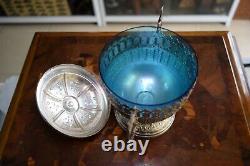 Antique Collectible German Military WMF Fruit Bowl Cup Original Blue Glass 1920s