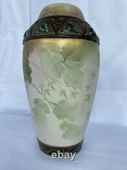 Antique EARNST WAHLISS Austrian Art Nouveau Porcelain Vase Hand Painted