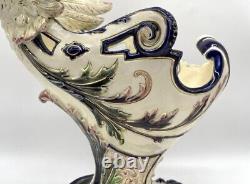 Antique Eichwald Majolica Austrian Pottery Art Nouveau Dragon Ewer 12.5