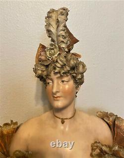 Antique Ernst Wahliss Art Nouveau Depose Amphora Woman Porcelain Bust Austria