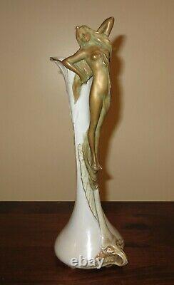 Antique Ernst Wahliss Art Nouveau Vase with Maiden