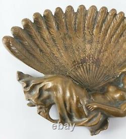 Antique European Austrian Bronze Art Nouveau Ash Tray Catchall