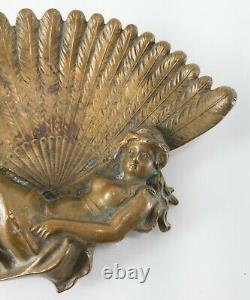 Antique European Austrian Bronze Art Nouveau Ash Tray Catchall