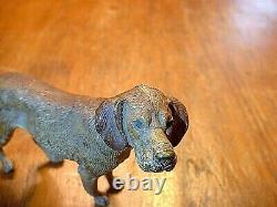 Antique Franz Bergmann Cold Cast Painted Bronze Labrador Retriever Signed