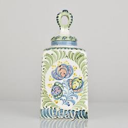 Antique German Art Nouveau Pottery Tea Caddie Box by Zell Design E Schmidt-Pecht