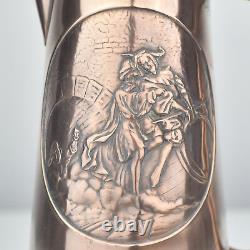 Antique German Arts& Crafts Copper Claret Jug / Pitcher / Decanter Jugendstil