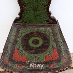 Antique German/Austrian Art Nouveau Painted Pine Floral Hall Side Chair c. 1905