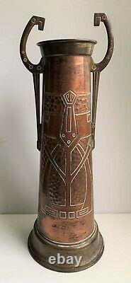 Antique Jugendstil Art Nouveau Brass Copper Vase Germany Circa 1900