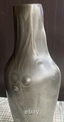 Antique Kayserzinn Art Nouveau Jugendstil Pewter Vase C. 1900 As-is