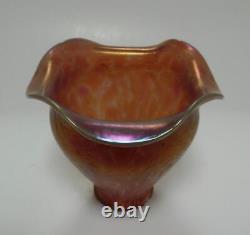 Antique Loetz Orange Astglas Austrian Art Nouveau Iridescent Glass Lamp Shade