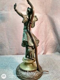 Antique Peter Tereszczuk Austrian Patinated Bronze Figure Dancing Maiden