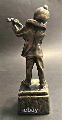 Antique Peter Tereszczuk (Austrian/Ukrainian) Bronze Pierrot Playing on Lute