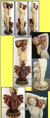 Antique RSTK Amphora Figurine Woman Seahorses Pelicans Jewels Austrian (2138)
