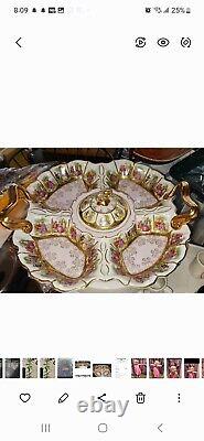 Antique Royal Vienna Hand Painted Two Handled Porcelain Divided Serving Dish 756
