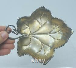Antique VIntage WMF German Austrian Gilt Silverplate Leaf Dish Art Nouveau