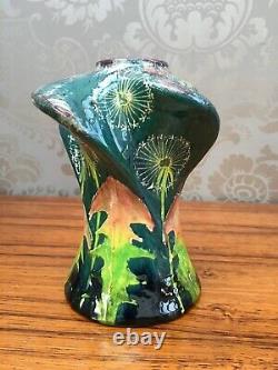Antique pair Austrian Secessionist Art Nouveau flower amphora thistle vases