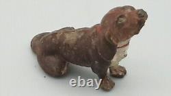 Appealing Antique (early 20thC) Austrian Cold-Painted Bronze of a Hound