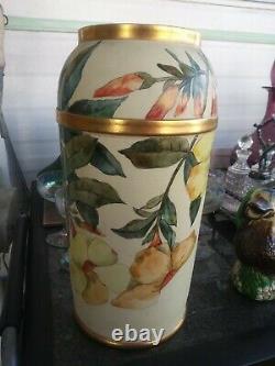 Art Nouveau 13 3/8 inch Austrian hibiscus Vase C1900
