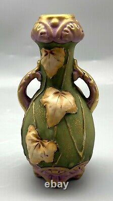 Art Nouveau Amphora Leaf Vase