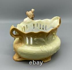 Art Nouveau Amphora Vase / Bowl with Nymph Swan
