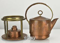 Art Nouveau Arts & Crafts Copper & Brass Hot Water Tea Kettle Ludwig Vierthaler