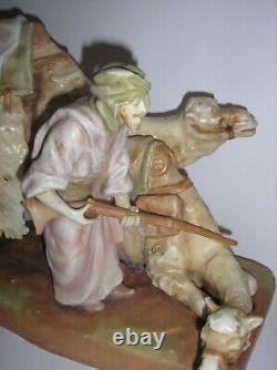 Art Nouveau Austrian Amphora Bedouin Arab & Camel Figurine
