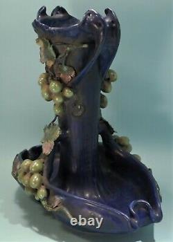Art Nouveau Austrian Amphora Grapevine Vase/Centerpiece Circa 1900