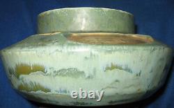 Art Nouveau Austrian Bowl with Abstract Designs Greens and Tans