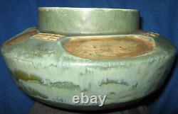 Art Nouveau Austrian Bowl with Abstract Designs Greens and Tans
