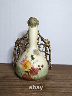 Art Nouveau Austrian Ernst Wahliss HP Turn Wien Vienna Flowers Vase- 6401/6407