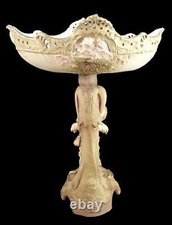 Art Nouveau Austrian Ernst Wahliss porcelain amphora compote centrepiece lamp