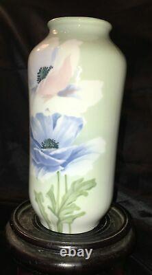 Art Nouveau Bernard Bloch Floral Porcelain Vase Austrian Poppy Blue Green White