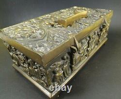 Art Nouveau Erhard & Sohne Bronze Art Nouveau Jewelry Casket Box