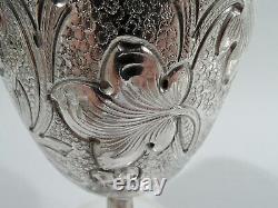 Art Nouveau Goblets Set 8 Wine Water Stemware Barware Austrian 935 Silver