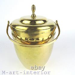 Art Nouveau Ice Bucket Barrel Brass Glass Barware Austrian Secessionist ca 1915