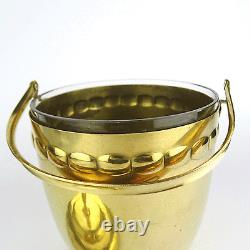 Art Nouveau Ice Bucket Barrel Brass Glass Barware Austrian Secessionist ca 1915