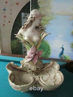 Art Nouveau Jugenstil Bust Of A Fountain Shell Lady Rstk Turn Teplitz 19