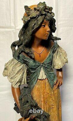 Art Nouveau Maiden RStK Turn Teplitz 25 Sculpture Amphora Woman Statue Pottery